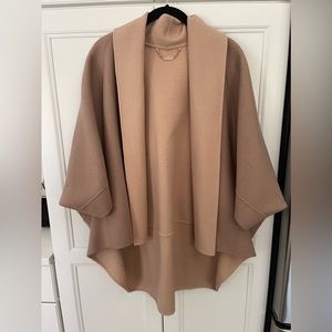 Wool poncho cape jacket